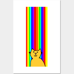 Gold at the end of the Rainbow is a Kitty Cat Posters and Art